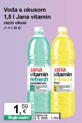 Voda s okusom 1,5 l Jana vitamin