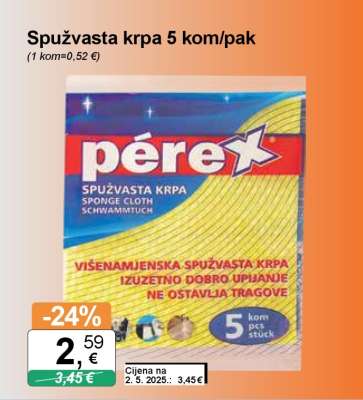 Spužvasta krpa 5 kom/pak