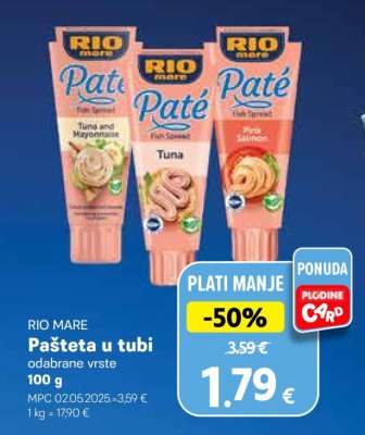 RIO MARE Pašteta u tubi