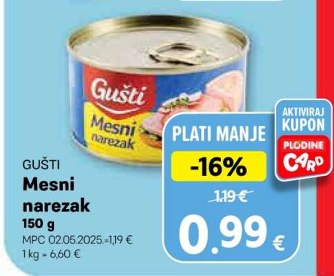GUŠTI Mesni narezak 150 g