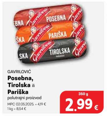 Posebna, Tirolska ili Pariška