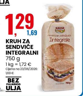 KRUH ZA SENDVIČE INTEGRALNI