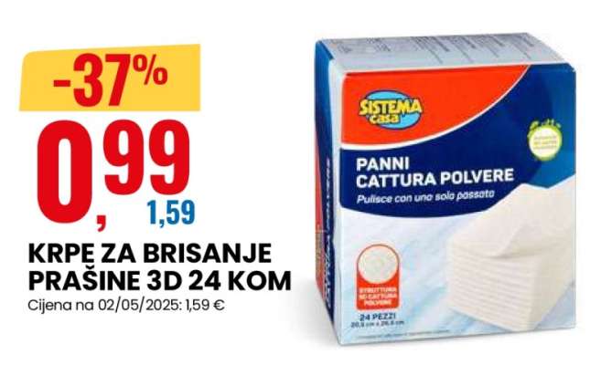 KRPE ZA BRISANJE PRAŠINE 3D 24 KOM