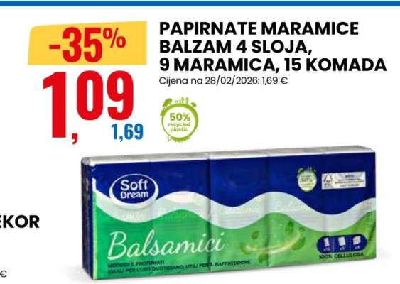PAPIRNATE MARAMICE BALZAM 4 SLOJA, 9 MARAMICA, 15 KOMADA