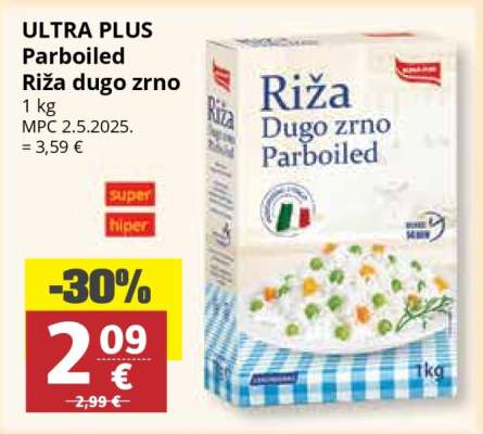 ULTRA PLUS Parboiled Riža dugo zrno