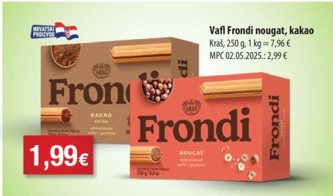 Vafl Frondi nougat, kakao