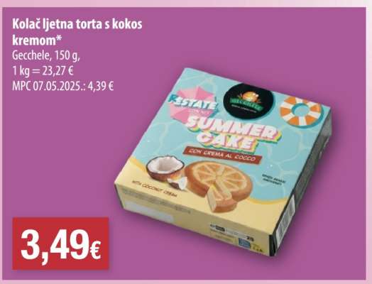 Kolač ljetna torta s kokos kremom