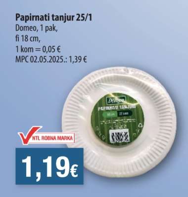 Papirnati tanjur 25/1