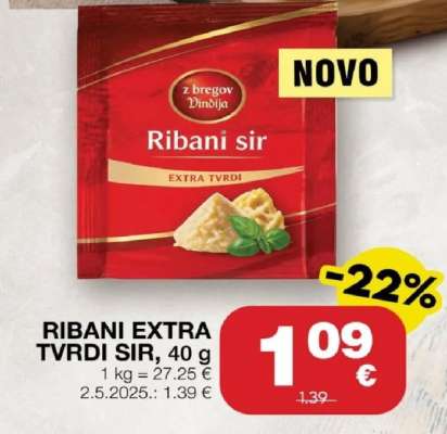 RIBANI EXTRA TVRDI SIR, 40 g