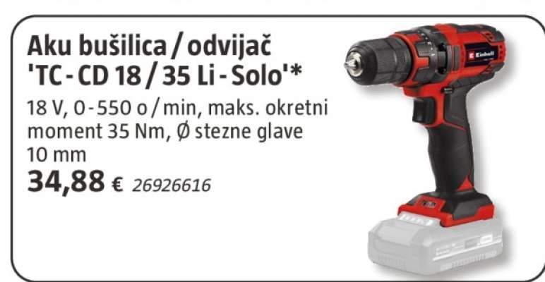 Aku bušilica / odvijač 'TC - CD 18 / 35 Li-Solo'