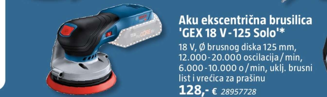 Aku ekscentrična brusilica 'GEX 18 V-125 Solo'