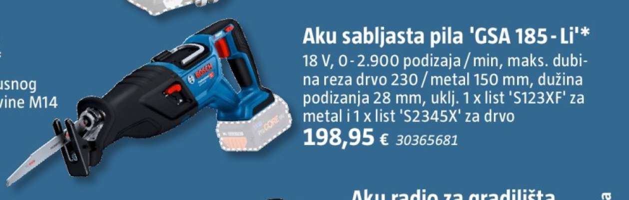 Aku sabljasta pila 'GSA 185 - Li'