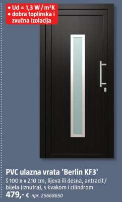 PVC ulazna vrata 'Berlin KF3'
