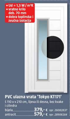 PVC ulazna vrata 'Tokyo KT171'