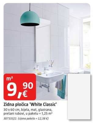 Zidna pločica 'White Classic'
