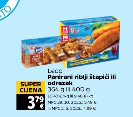Ledo Panirani riblji štapići ili odrezak