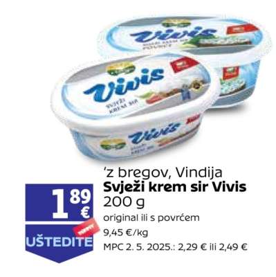 Svježi krem sir Vivis