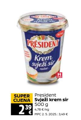 President Svježi krem sir