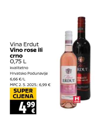 Vina Erdut Vino rose ili crno