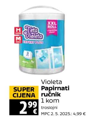 VIOLETA Papirnati ručnik