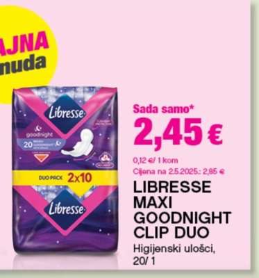 LIBRESSE MAXI GOODNIGHT CLIP DUO
