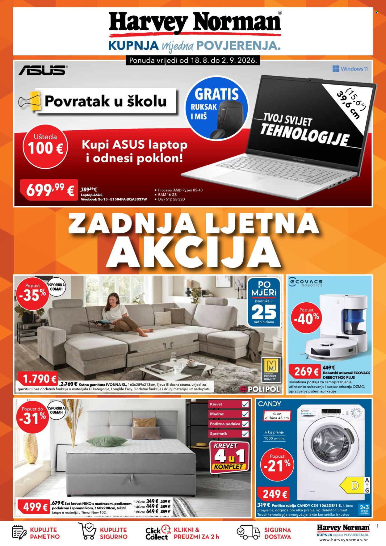 Leták Harvey Norman - 18.8.2026 - 2.9.2026. Strana 1