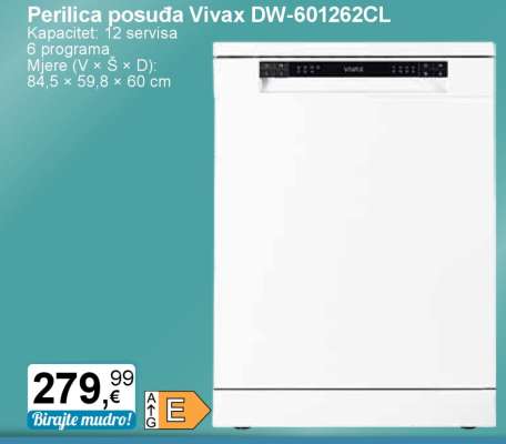 Perilica posuđa Vivax DW-601262CL