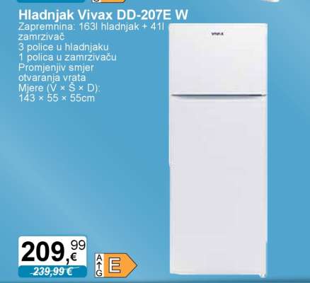 Hladnjak Vivax DD-207E W
