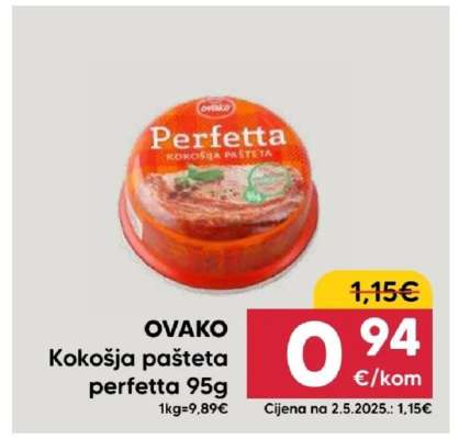 OVAKO Kokošja pašteta Perfetta 95g
