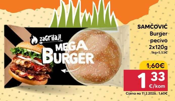 SAMCOVIC Burger pecivo 2x120g