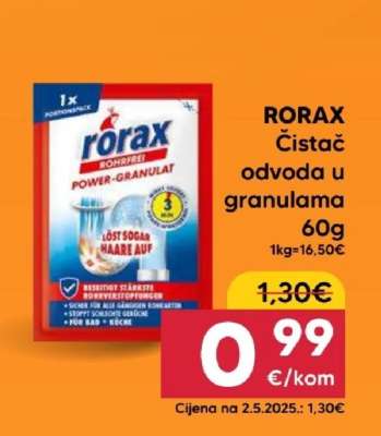 RORAX Čistač odvoda u granulama 60g