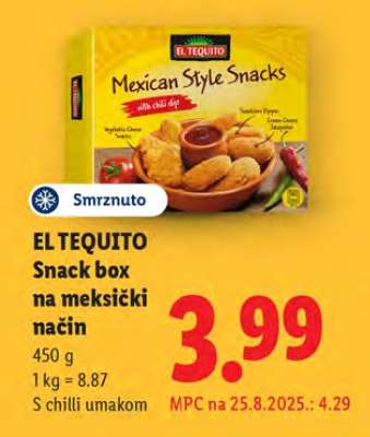 EL TEQUITO Snack box na meksički način