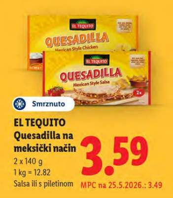 EL TEQUITO Quesadilla na meksički način