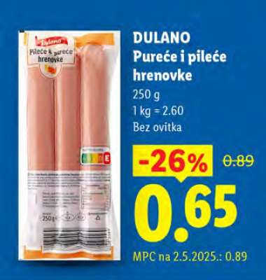 DULANO Pureće i pileće hrenovke
