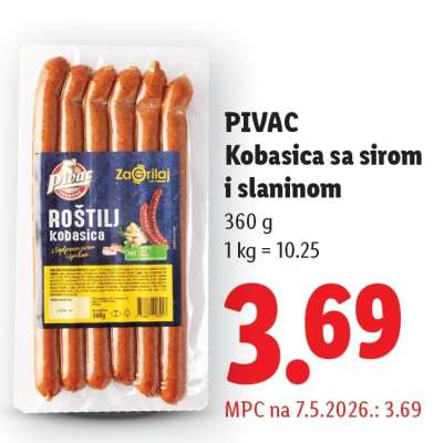 PIVAC Kobasica sa sirom i slaninom