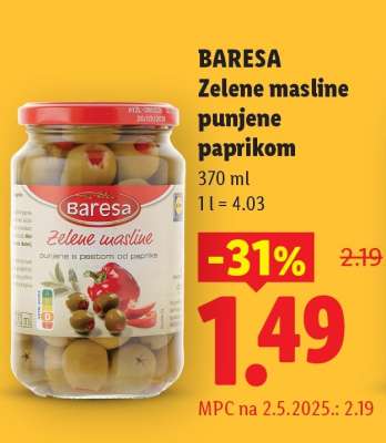 BARESA Zelene masline punjene paprikom