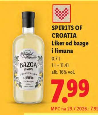 SPIRITS OF CROATIA Liker od bazge i limuna