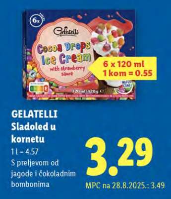 Gelatelli Sladoled u kornetu