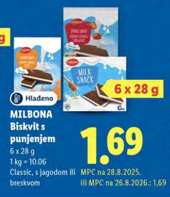 MILBONA Biskvit s punjenjem