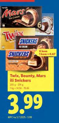 Twix, Bounty, Mars ili Snickers