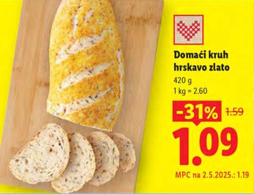 Domaći kruh hrskavo zlato