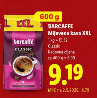 Barcaffé Mljevena kava XXL