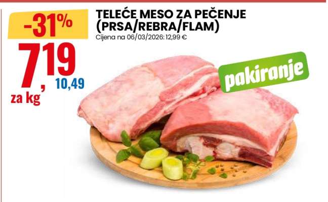 TELEĆE MESO ZA PEČENJE (PRSA / REBRA / FLAM)