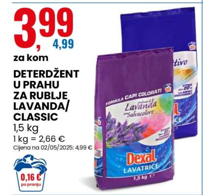 DETERDŽENT U PRAHU ZA RUBLJE LAVANDA/CLASSIC