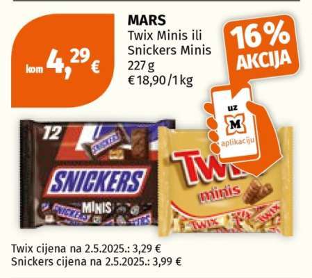 MARS Twix Minis ili Snickers Minis