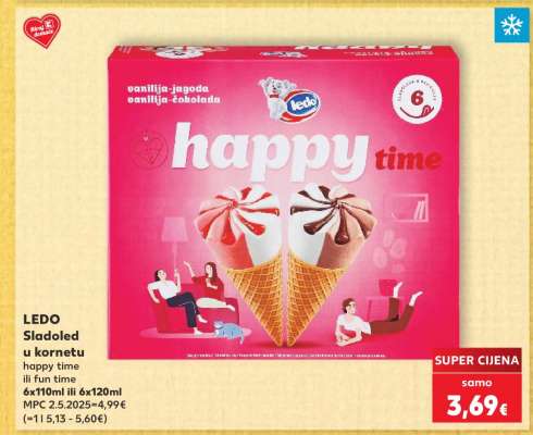 LEDO Sladoled u kornetu happy time ili fun time
