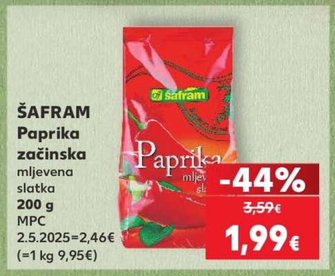 ŠAFRAM Paprika začinska mljevena slatka 200 g