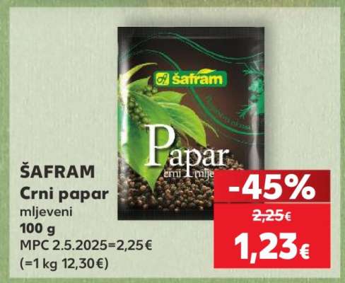ŠAFRAM Crni papar mljeveni