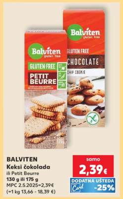 BALVITEN Keksi čokolada ili Petit Beurre