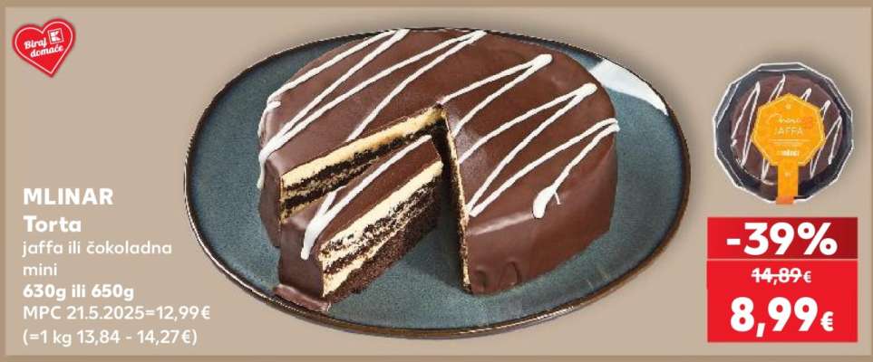 MLINAR Torta jaffa ili čokoladna mini